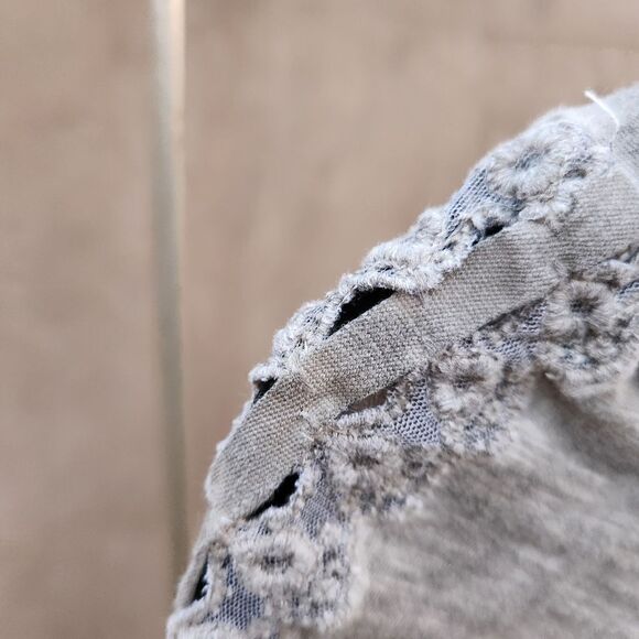 Free people gray embroidered henley - Picture 5 of 9